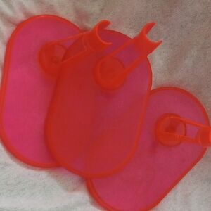 Set of 3 stands for JEM dolls bright pink clear vintage 80s fashion dolls